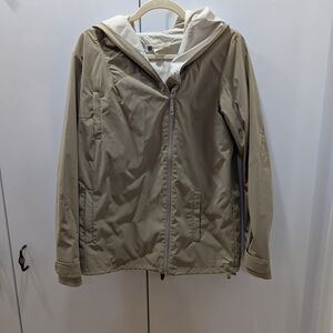 Ailin Lightweight Hooded Raincoat - Beige with White Lining